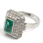  Preview image for 14k Gold Emerald & Diamond Cocktail Ring 