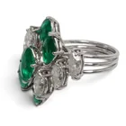 Preview image for Platinum Emerald & Diamond Cocktail Ring 