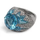  Preview image for 18K Gold Blue Topaz & Diamond Cocktail 