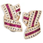  Preview image for 14k Gold Ruby & Diamond Earrings 