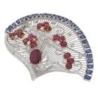  Preview image for 18K Gold Ruby Garnet Sapphire & Diamond 