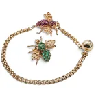  Preview image for 14K Gold Ruby & Emerald Bee Earrings 