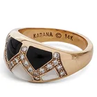  Preview image for Kabana 14K Gold MOP Onyx & Diamond Ring 