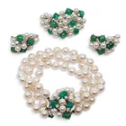  Preview image for (4 Pcs) Emerald Pearl & Diamond Jewelry 
