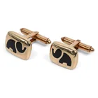  Preview image for Swank 14K Gold & Onyx Elephant Cufflinks 