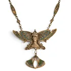  Preview image for Art Nouveau Style 14K Gold Plique-a-Jour 