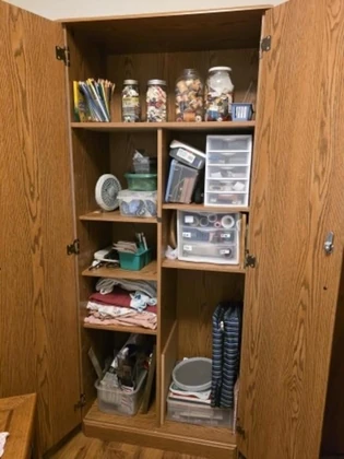 Lot# 109 - Storage Cabinet, Sewing Suppl