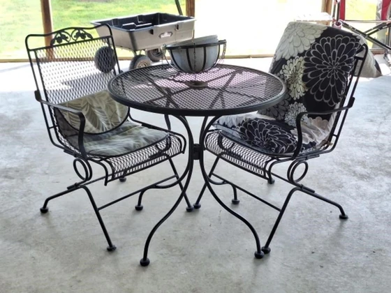 Lot# 205 - Wrought Iron Table & 2 Chairs