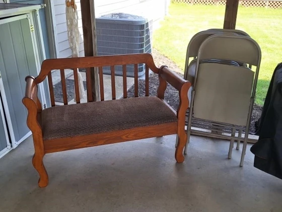 Lot# 206 - Wood Entry Bench, 4 Folding C
