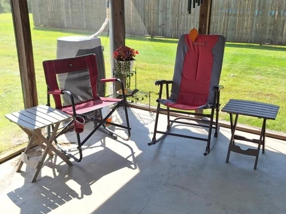 Lot# 203 - Rural King Rocker, Camp Table