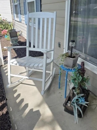 Lot# 413 - Porch Rocker, Metal Stand, Wi
