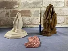  Preview image for Lot# 1 - (3 PCS) WOOD CARVED PRAYING HAN 