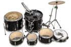  Preview image for Vintage Black 10pc Drum Set Kit 