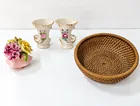  Preview image for Vintage English Porcelain & Woven Basket 