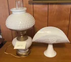  Preview image for Lot# 605 - Milk glass lamp and bowl 