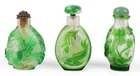  Preview image for THREE CHINESE GREEN OVER CLEAR GLASS 