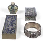  Preview image for CHINESE SILVER BANGLE BRACELET, TWO 