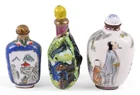  Preview image for TWO ENAMEL ON METAL SNUFF BOTTLES AND A 