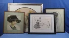  Preview image for Lot# 95 - 4 Vintage Glass Framed Sketche 