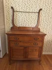  Preview image for Lot# 34 - Antique Oak Washstand with Wis 