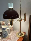  Preview image for Lot# 151 - Brass Student Lamp, Burgundy  