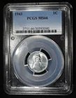  Preview image for 1943 LINCOLN STEEL CENT PCGS MS-66 