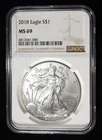  Preview image for 2018 AMERICAN SILVER EAGLE NGC MS69 