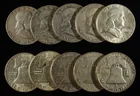  Preview image for (10) 90% SILVER FRANKLIN HALF DOLLARS 