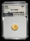  Preview image for 1855 $1 TYPE2 GOLD PCI CH BU 