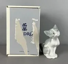  Preview image for Lladro Expectant Cat Porcelain Figurine 