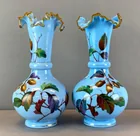  Preview image for Antique Pair of Blue Bristol Glass 