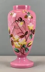  Preview image for Cased Cranberry Hand Painted Glass Vase 