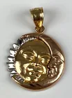  Preview image for Signed 14K Tri-Tone Sun and Moon Pendant 