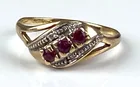  Preview image for Signed 10K Yellow Gold Ruby Diamond Ring 