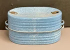 Preview image for Vintage Blue Sponge Enamelware Roaster 