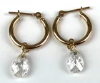  Preview image for Pair of 10K Yellow Gold Hoop Rhinestone 
