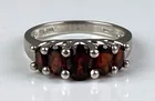  Preview image for Signed Sterling Silver Garnet Ring 