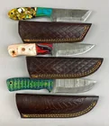  Preview image for Group of 3 Custom Damascus Steel Fixed 