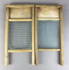  Preview image for Group of 2 Antique Wood Ribbed Glass 