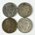  Preview image for Group of 4 US Peace Silver Dollars 