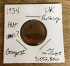  Preview image for Lot# 341 - 1934 UK farthing coin 