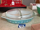  Preview image for Vintage Pyrex Turquoise Snowflake dish 