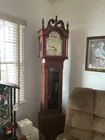  Preview image for Tall case clock w open scroll pediment 