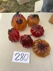  Preview image for Lot# 280 - Glass pumpkin fall decor, 5 p 