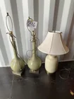  Preview image for Lot# 296 - 2 green vintage lamps, 1 lamp 