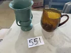  Preview image for Lot# 551 - Large vase and ambe pitcher 