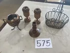  Preview image for Lot# 575 - Wood candleholder,salt&pepper 
