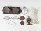  Preview image for Lot# 97 - ANTIQUE EYEGLASSES, TOKENS, KN 