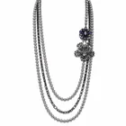  Preview image for Costume Pearl & Gemstone Floral Necklace 