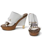  Preview image for Chanel White & Gold Leather Pearl Detail 